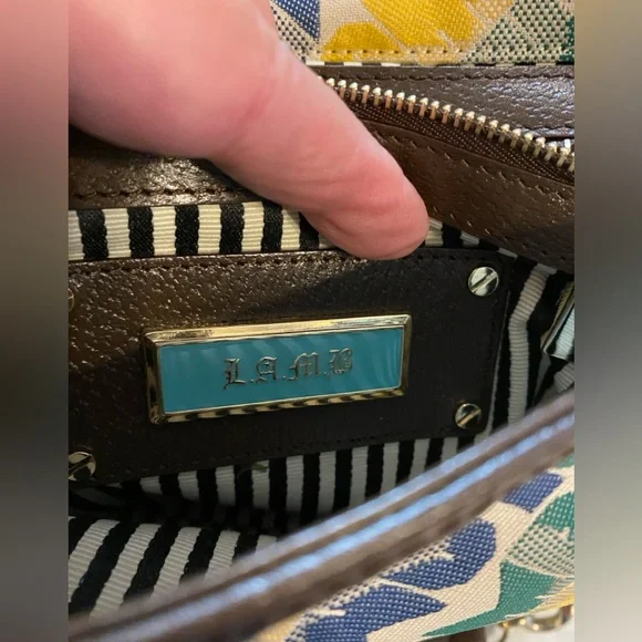 L.A.M.B Love Angel Music Baby Shoulder Signature Canvas Leather Purse, SMALL - Picture 11 of 13